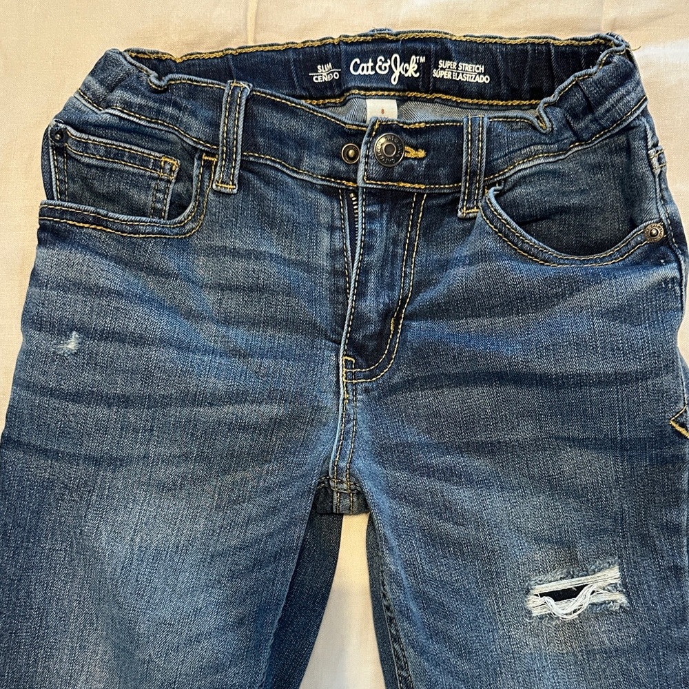 Cat & Jack Boy’s Distressed Blue Jeggings